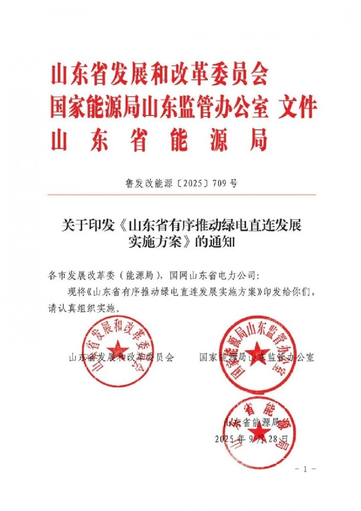 支持四類項(xiàng)目！山東省有序推動(dòng)綠電直連發(fā)展實(shí)施方案印發(fā)